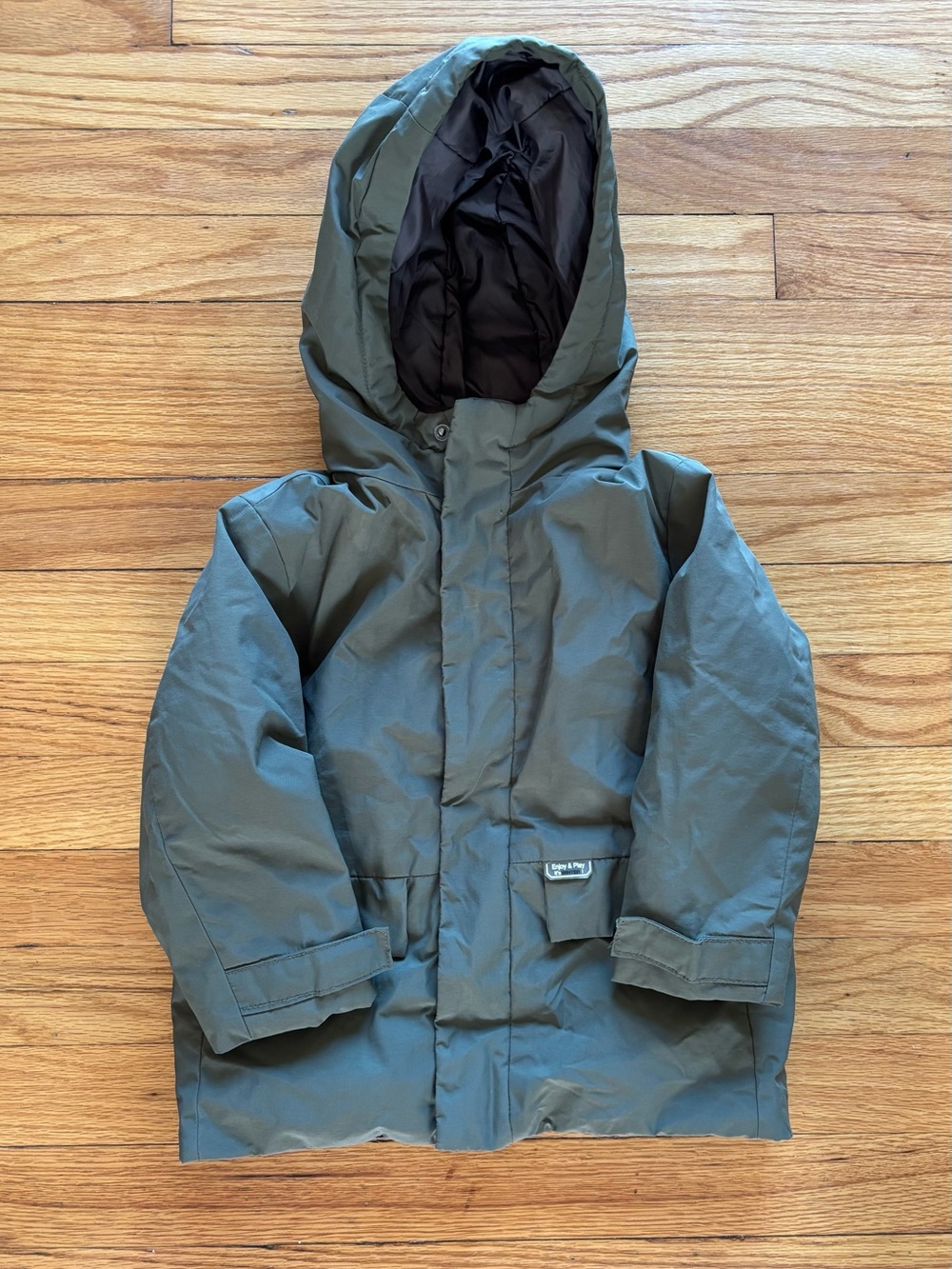 Zara parka winter coat boys olive green 2-3 yrs old.‎